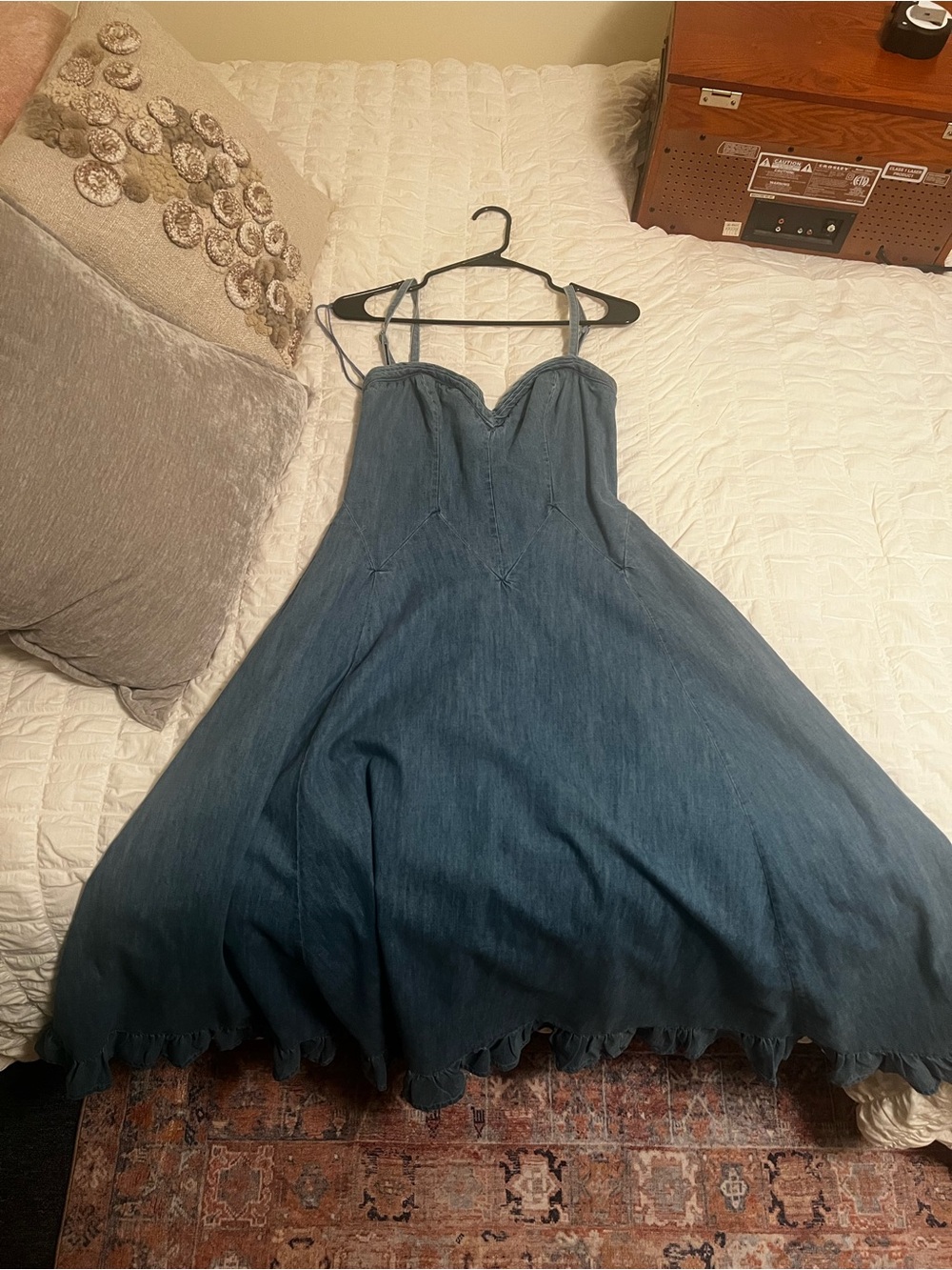 Free People Soft Blue Denim Spaghetti Strap Maxi Dress - Picture 6 of 7